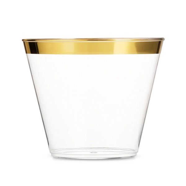 

50pcs fashion disposable wine glass edging decor plastic wine juice glass cup for wedding party champagne cocktail cup supplies