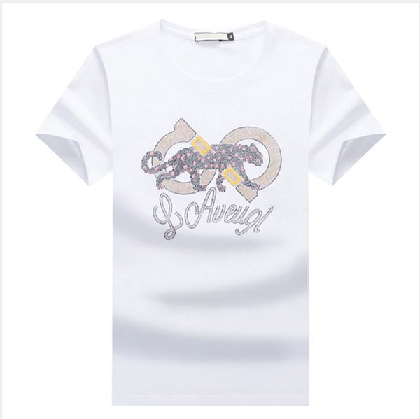 

2020 men's & women's designer t-shirts 2020 new arrival fashion crystal brand shirts luxury breathable couple tees 4 colors size, White;black