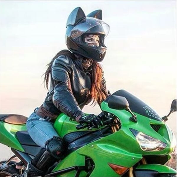 

nts-003 nitrinos brand motorcycle helmet full face with cat ears four season