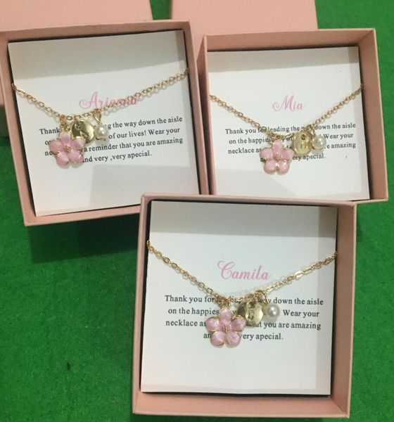 

personalized initial quote flower girl gift for flower girl necklace, toddler little necklace jewelry gifts