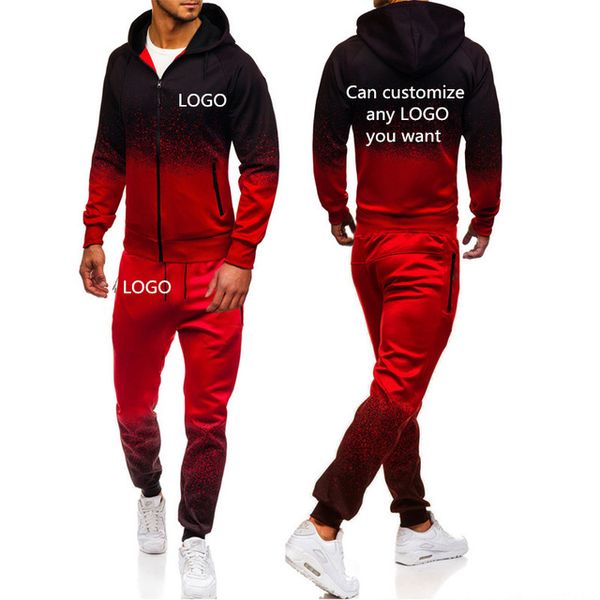 

gradient color hoodies men custom car anime funny print mens streetwear zipper jacket harajuku sweatshirt sweatpants suit p
