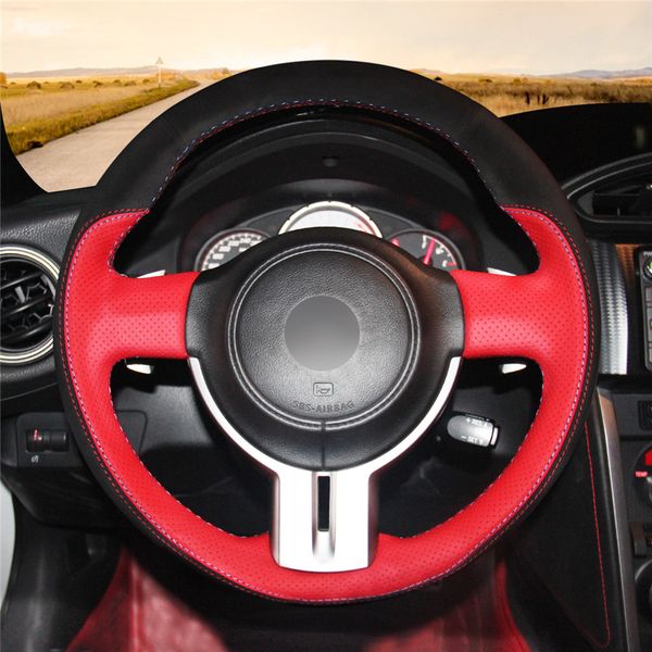 

auto car steering wheel cover for 86 2012-2015 brz 2012-2015 scion frs braid on the steering wheel genuine leather