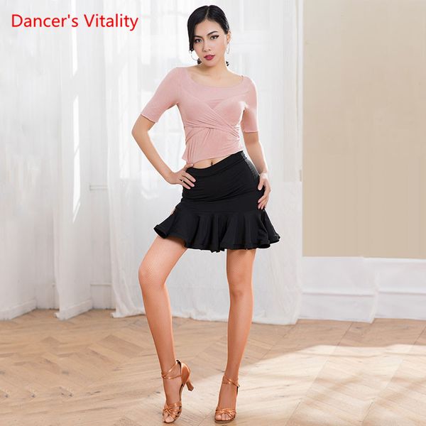 

stage wear latin dance practice clothes female temperament skirt suit professional performance training clothing, Black;red