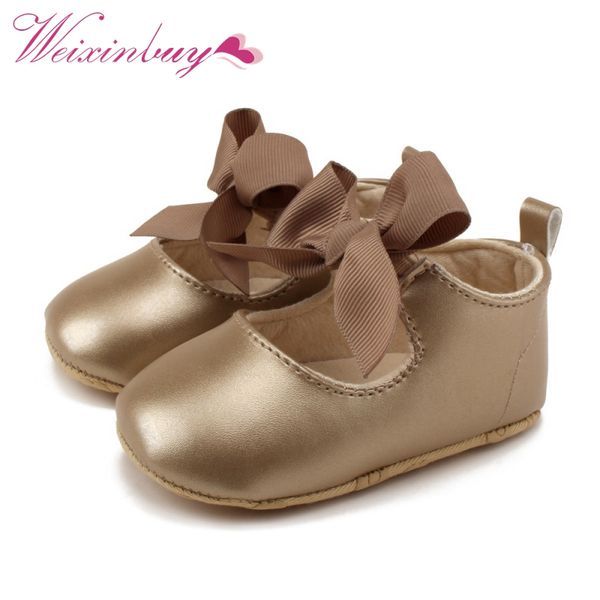 

fashion toddler baby girl soft pu shoes bow bandage infant princess prewalker 0-18m