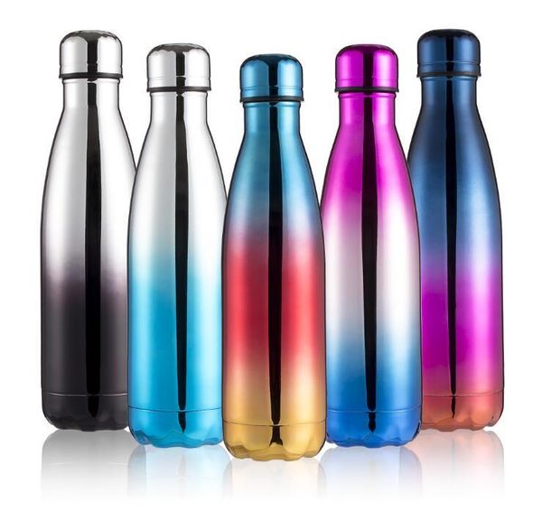 

new 500ml stainless steel two-layer vacuum gradient ramp electroplated coke bottle thermos cup water bottle outdoor home office