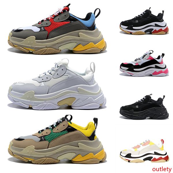 

triple s designer casual shoes paris 17fw low old dad sneaker combination soles boots mens womens fashion high size 36-45