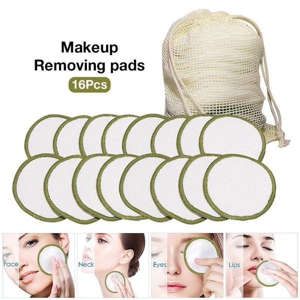 

new bamboo reusable organic cotton pads makeup remover washable facial cleansing microfiber makeup remover or sensitive skin 30p