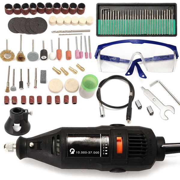 

5 variable speed electric rotary grinder polishing sanding bits tool kit 114pcs