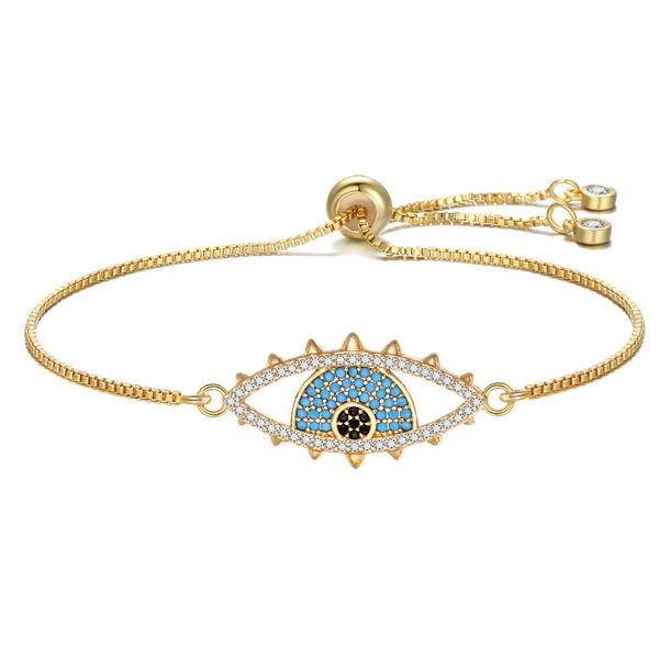 

evil eye tennis charm bracelets & bangles women ethnic gold bracelet femme vintage luxury party turkish jewelry, Golden;silver