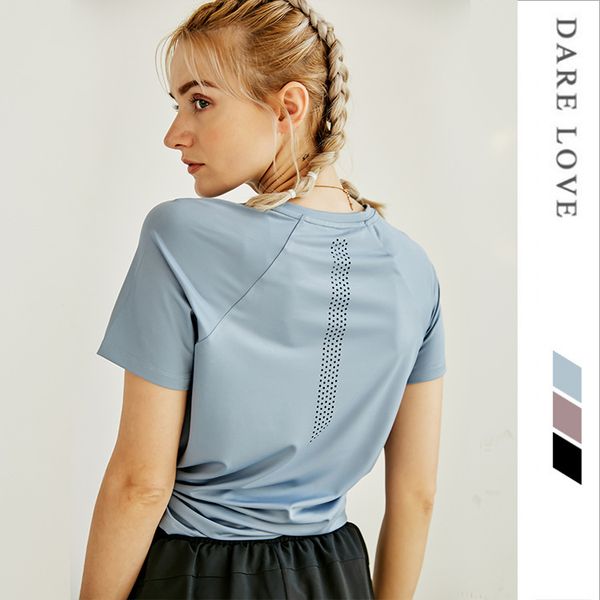 

fitness clothes sweat wicking quick drying sports women's running yoga loose cover meat short sleeve t-shirt women, Black;blue