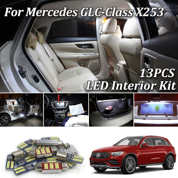 

13pcs canbus no error led interior dome light lamp kit package for glc class x253 glc250 glc300 glc350 amg (2015