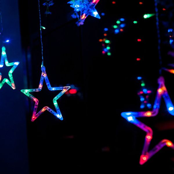 

led string warm white christmas ornaments fairy christmas lights outdoor star garland led curtain party decoration