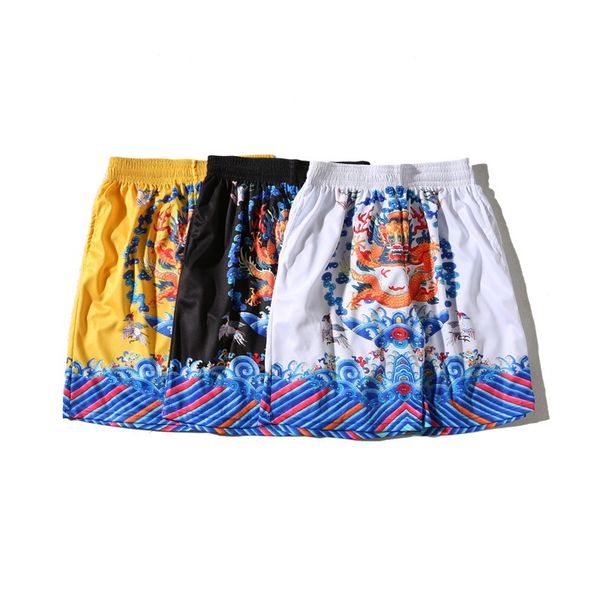

3d digital printing breathable beach pants chinese style longteng men and women sports loose shorts creative couple mesh mesh pants, White;black
