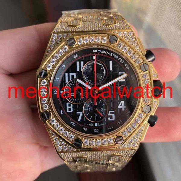 

new luxury watch multifunctional battery quartz chronograph full diamond stainless steel sapphire wristwatch mens iced out watches, Slivery;brown