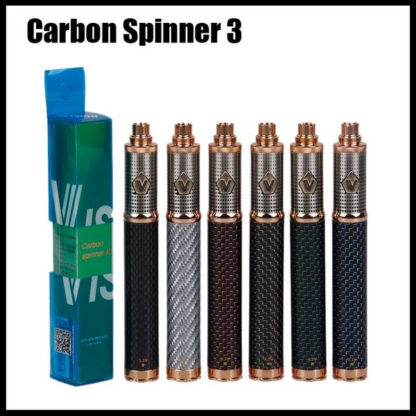 

Углеродный Spinner 3 Аккумулятор 1650mAh Переменное напряжение Нижний Spinner Vape Pen Аккумулятор Эго Резьба Vision Twist Vaporizer