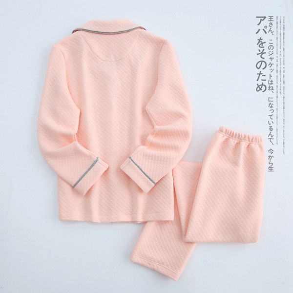 

warm women cotton pajamas set long sleeves shirts pants homewear casual large size soft sleepwear suit female 2020 new, Black;red