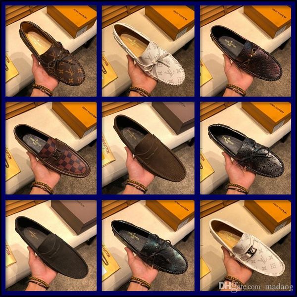 

21ff men luxury shoes new casual shoes suede leather brand 2019 mens loafers moccasins breathable flats slip on driving shoes black cqzx5