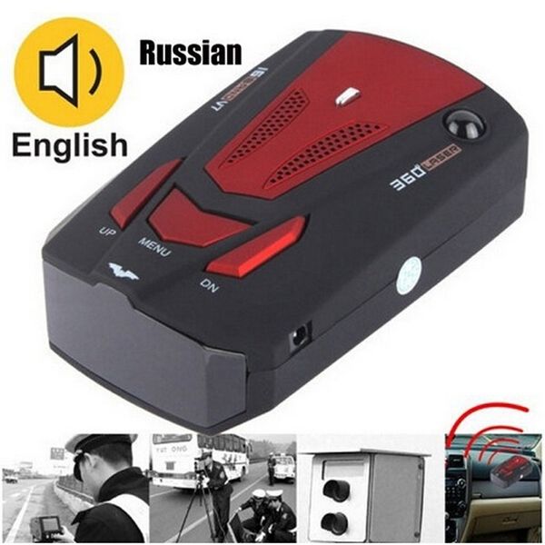 

hevxm car english russian auto vehicle v7 speed voice alert alarm warning 16 band led display 5