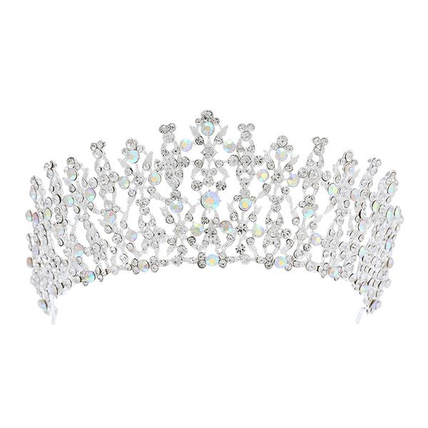 

свадебная вечеринка 15x7см диадемы из бисера с цветочными листьями невесты с короной из бриллиантов и головных уборов для невесты, исполняющ, White;golden