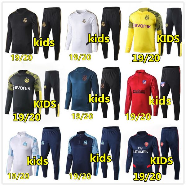 

New occer track uit 2019 2020 kid track uit real madrid football training uit 19 20 occer jogging, Black;red