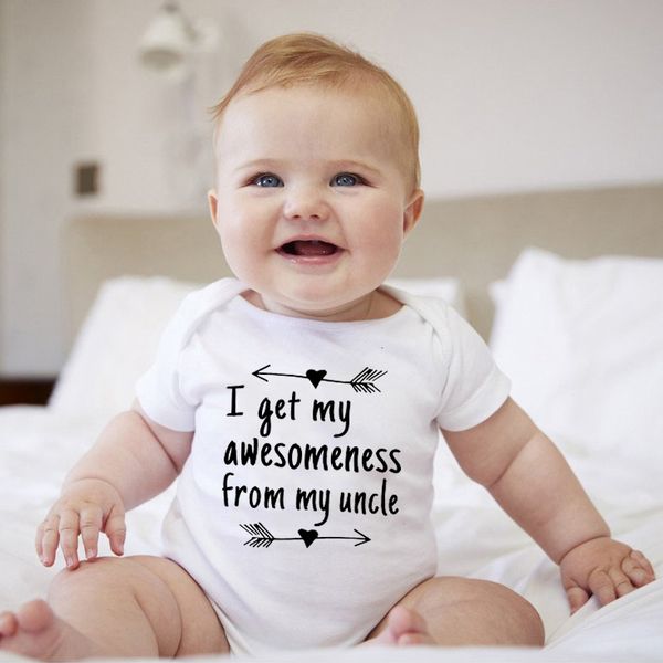 

rompers i get my awesomeness from uncle born baby bodysuits funny cotton jumpsuit infant boys girls clothes, Blue