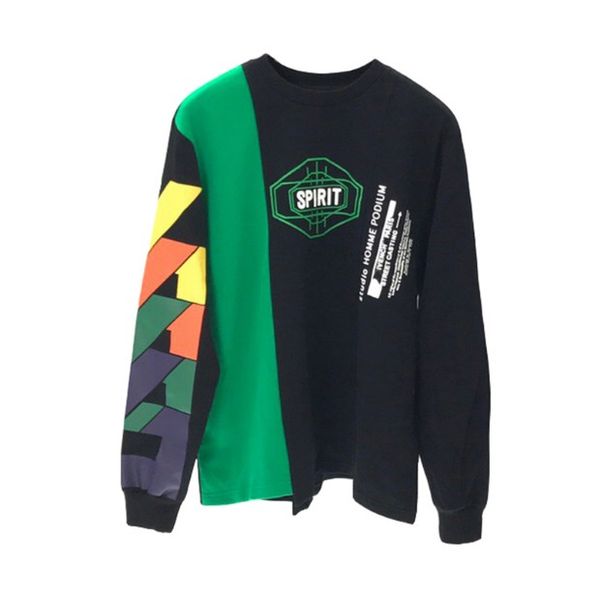 

designer hoodies europe style crew neck patchwork couples hoodies men women long sleeve autumn new designer sweatshirts pullover, Black