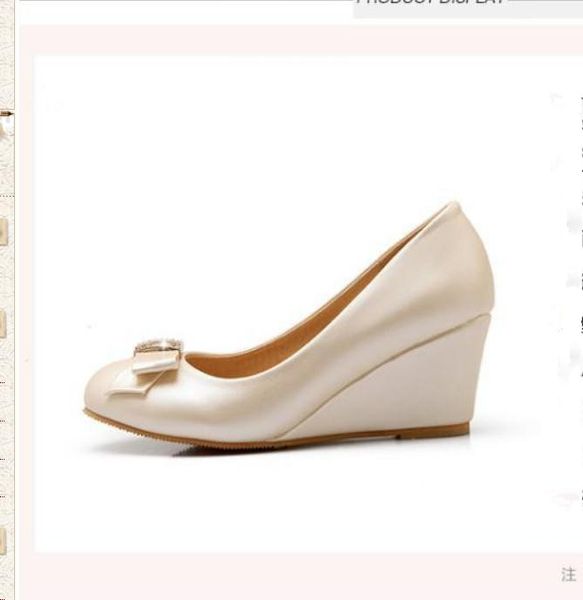 

2020 spring and autumn with new style fashion slope heel round head bowknot women's shoes@sdfgh633, Black