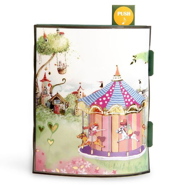 

beautiful greeting card three-dimensional greeting 3d paper-cut music card paper carving creative children gifts