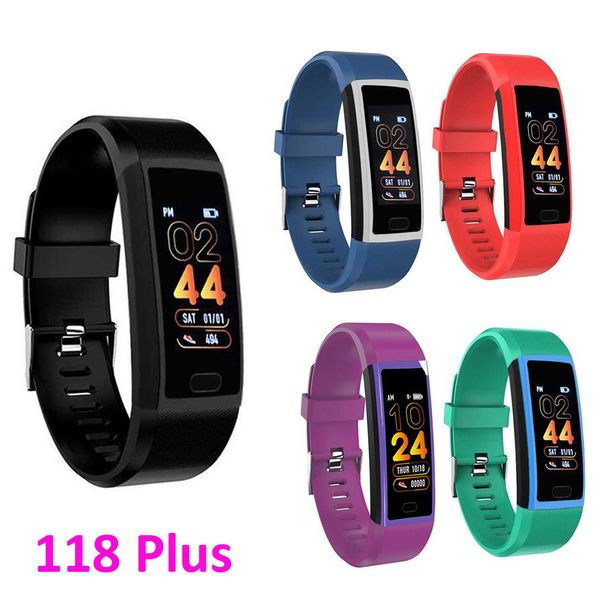 ID118 Plus Smart Bracciale 118 Plus IP67 Impermeabile Fitness Tracker Frequenza cardiaca Pressione sanguigna Monitor ossigeno Bracciale Sport Smart band