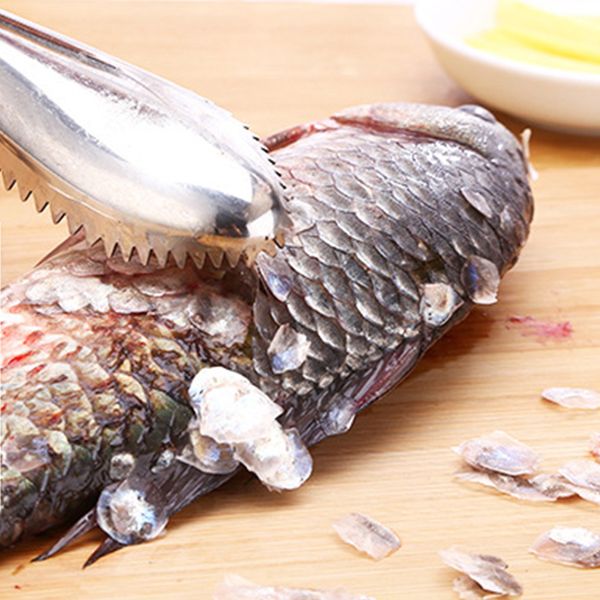 

practical manually fishing accessories cleaning remover cooking tools scaler stainless steel fish scraper seafood