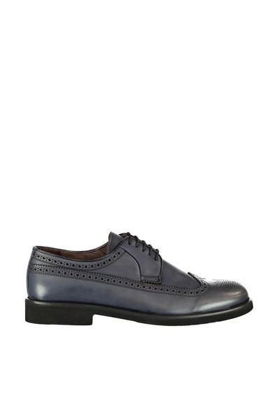 

derimod genuine leather navy blue men 's shoes, Black