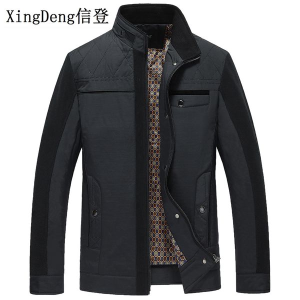 

men's jackets xingdeng warm causal jacket thicken clothing fashion winter cotton banded men parkas collar male overcoat plus 4xl, Black;brown