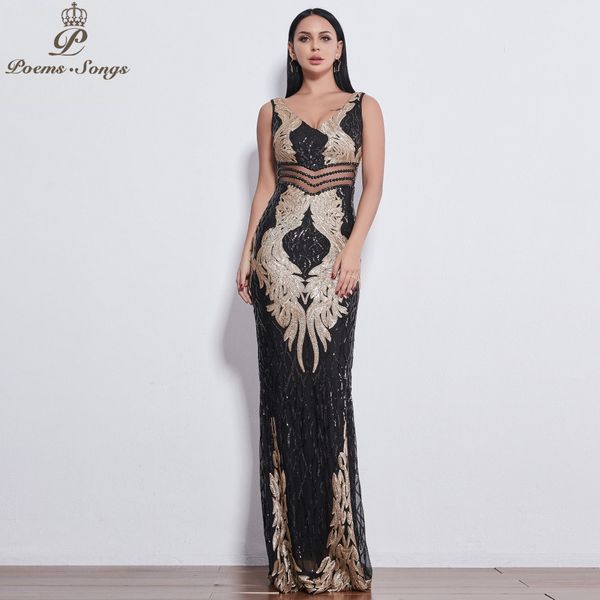 

poems songs 2019 beautiful angel wings sequin evening dresses for women long vestido de festa evening gowns vestidos elegante, White;black