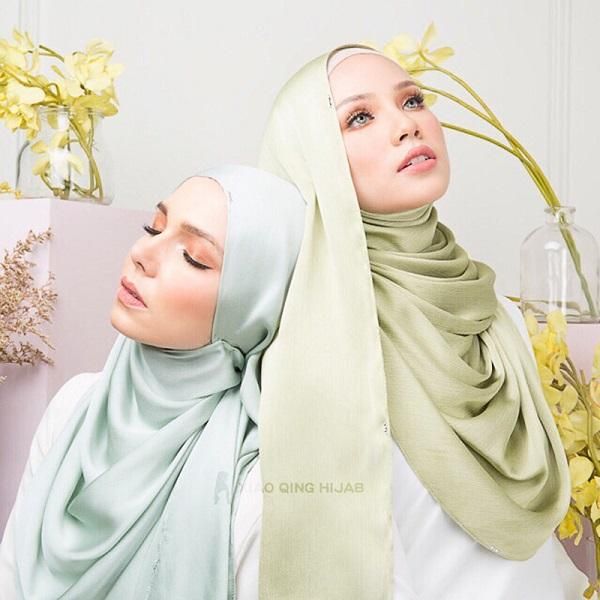 

womens plain bubble chiffon scarf muslim hijab wrap printe solid color shawls headband popular hijab muslim scarves/scarf 18 color headpiece, Black;white