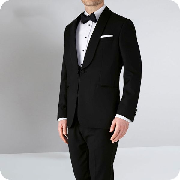 

black terno masculino slim fit costume homme man suits for wedding groom tuxedo man blazers black shawl lapel 2piece(coat+pants, White;black