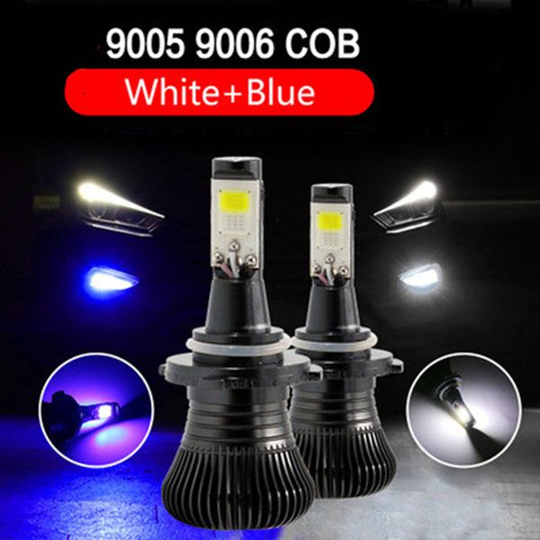 

2pc 9005 9006 hb3 hb4 car fog lamps drl bulb dual color white yellow ice blue front fog lights 12v