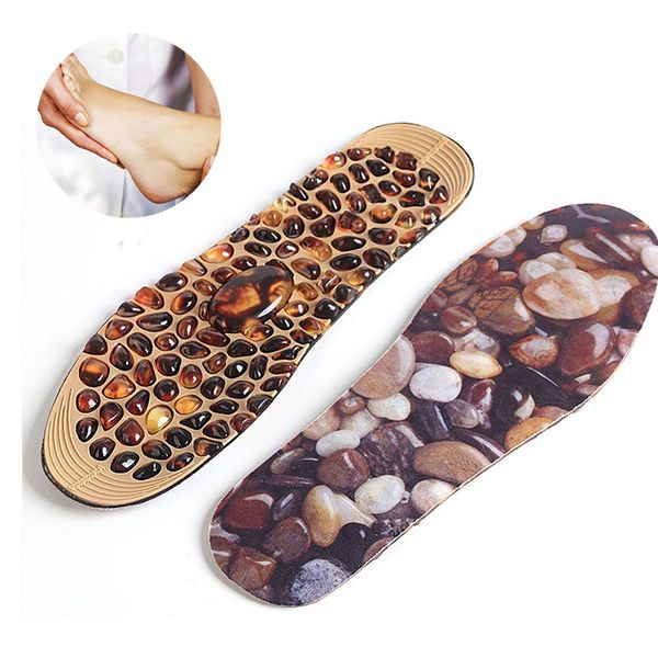

gel cobblestone foot massage insole for shoes heated feet massager point reflex therapy massage cushion for men and women, Black
