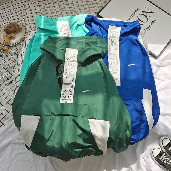 

spring pullover jacket men's fashion loose rack jackets mens hit color casual hooded jacket streetwear hip hop bomber men, Black;brown