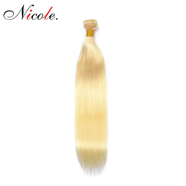 

nicole human hair bundles 613 blonde color brazilian straight hair weave bundles 100% remy hair extensions 8-26 inch ing, Black