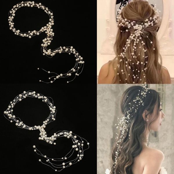 

2020 Western Wedding Fashion Bride Headdress Handmade Wedding Bride Crown Floral Pearl Hair Accessories Hairpin Ornaments