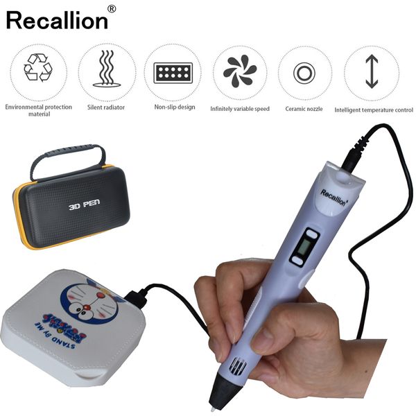 

3d printing pen add power band 5v 3d pen stift pla filament pencil drawing for kids education hobbies toys birthday gifts, Black;red