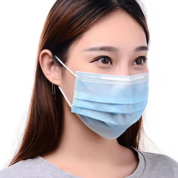 

factory direct salesin stockdisposable face masks with elastic ear loop 3 ply breathable and comfortable for blocking dust air pollution p