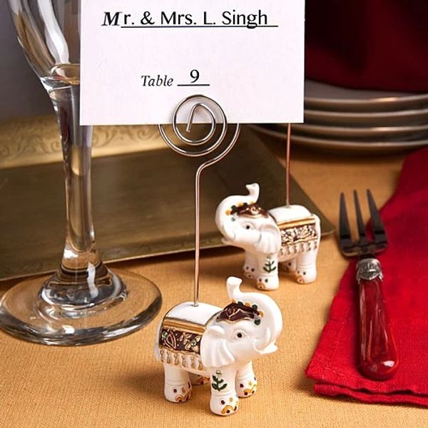 Hochzeitsbevorzugung Viel Glück Elefant Tischkartenhalter Hochzeitspartybevorzugungen im Großhandel