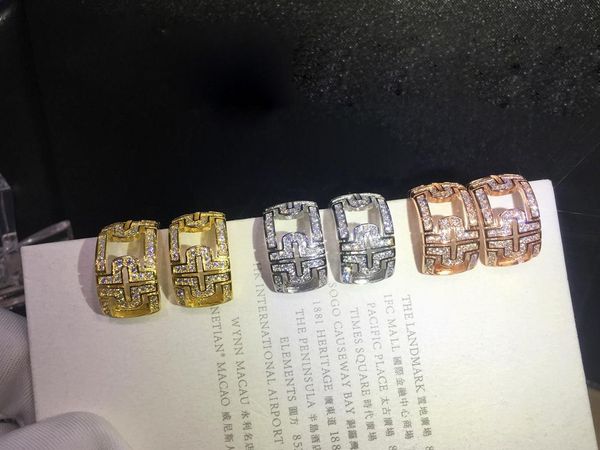 

fahmi shaped stud earrings women's charm personality elegant jewelry ring rose yellow white gold three colors optional ing, Silver