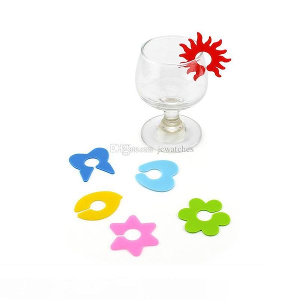 

6pcs set wine glass marker silicone label barware accessories wine cup recognizer for party