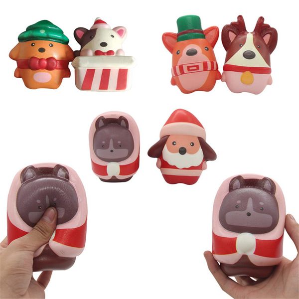 

christmas squishy toy set cute elk dog squeeze slow rising stress reliever party supply kids gift xmas decoration