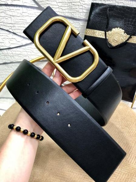 

with the box 2019 leather design belt men and women quality fashion new ladies 7.0cm belt ing, Black;brown