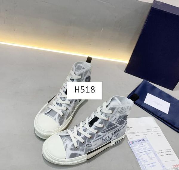 

high-quality men b23 oblique high-sneaker technical leather vintage platform women high-canvas shoes trainers runner sole size 39, Black