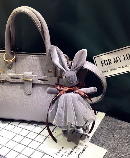 

new arrival cute soft lace dress stuffed plush animal toy pets fashion for baby girl kid gift animal doll keychain, Silver