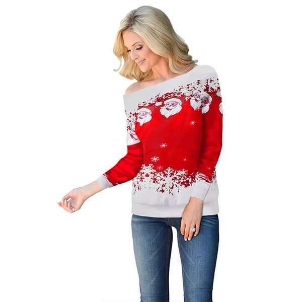 

christmas womens printed hoodies fashion pullover floral slim sweatershirt designer party long sleeves hoodies, Black